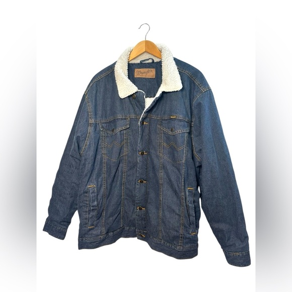 Wrangler | Authentic Western Sherpa Lined Jacket | Men’s Size XL Denim Button Up - Picture 1 of 8